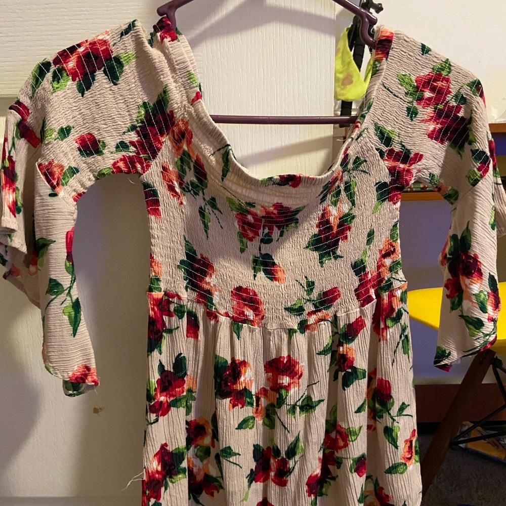 Off the shoulder flower top